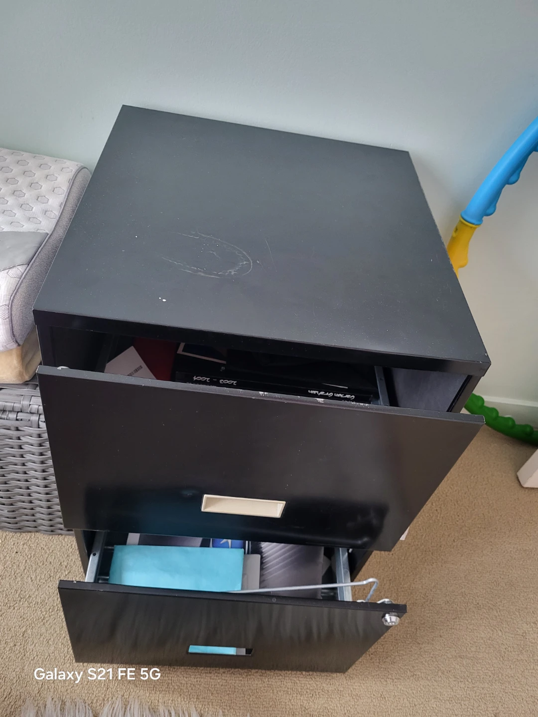 Black 2-Drawer Filing Cabinet - photo 2