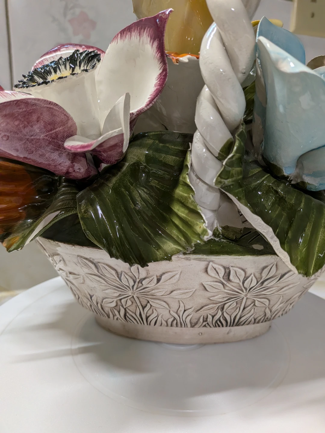 Ceramic Decorative Floral Basket - photo 3