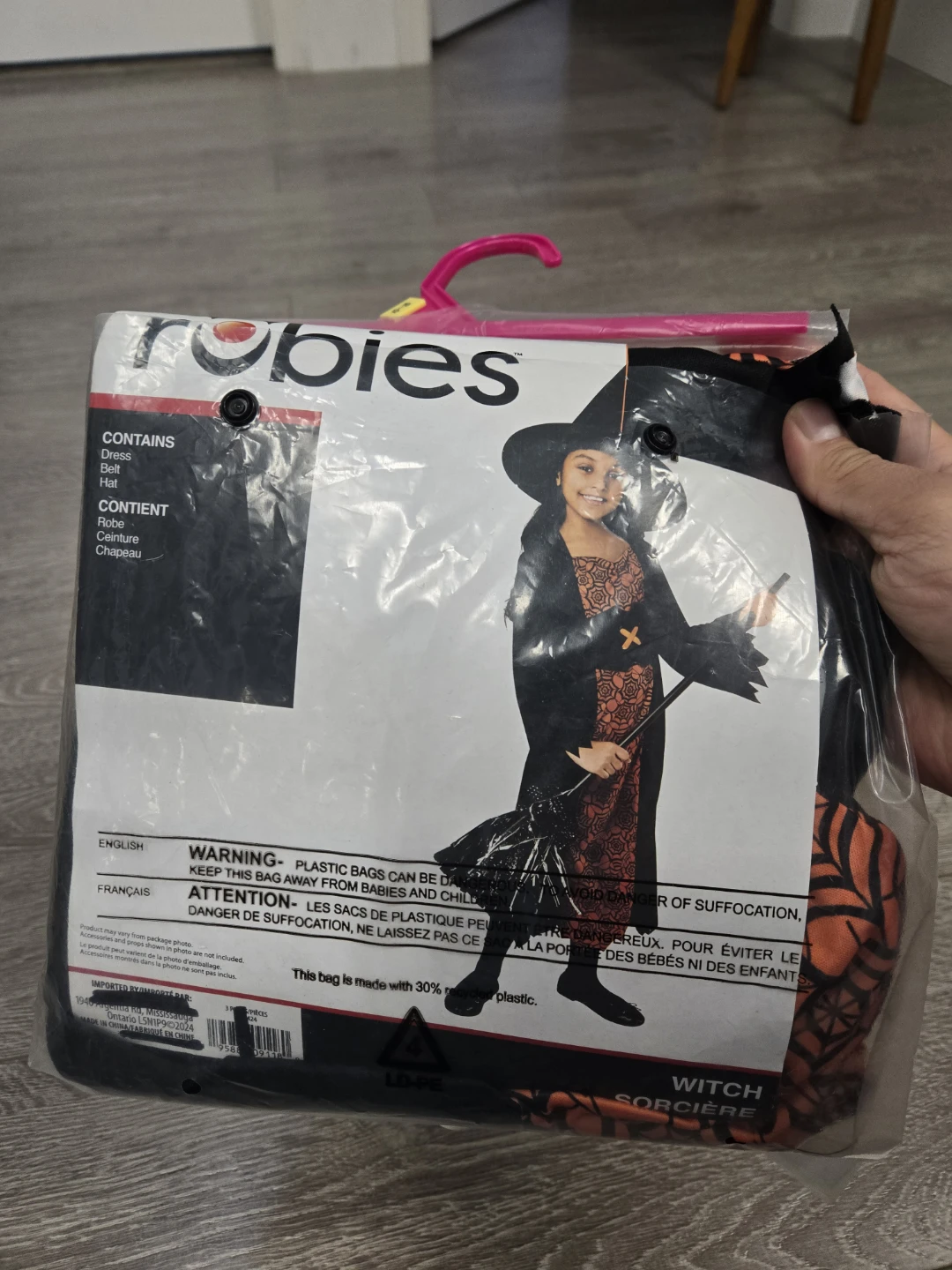 New kids halloween witch costume sz large 10 - 12