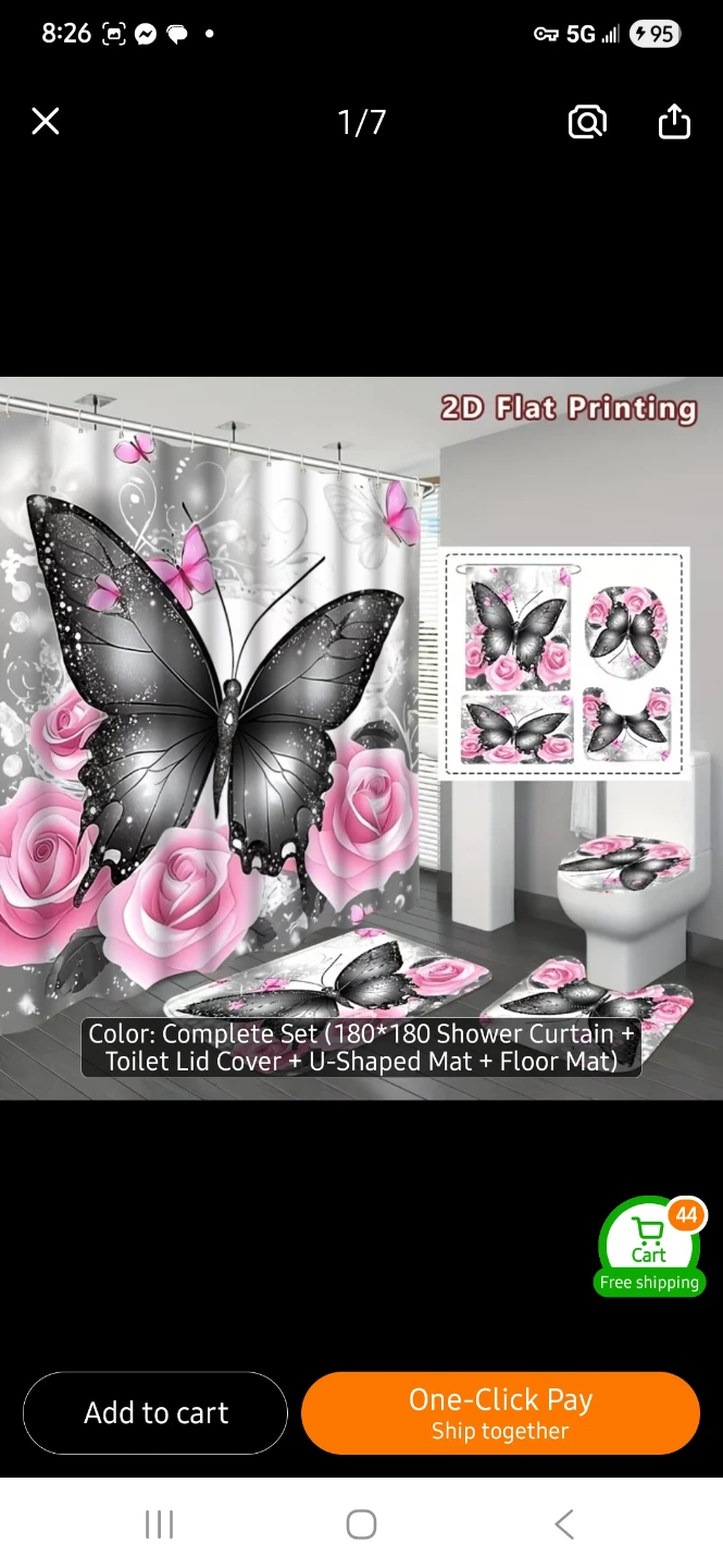 NEW Butterfly and Rose Bathroom Set 🦋