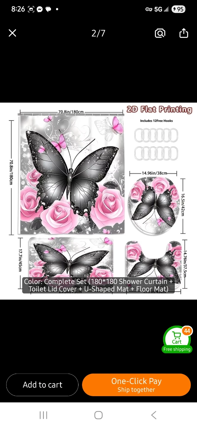 NEW Butterfly and Rose Bathroom Set 🦋 - photo 2