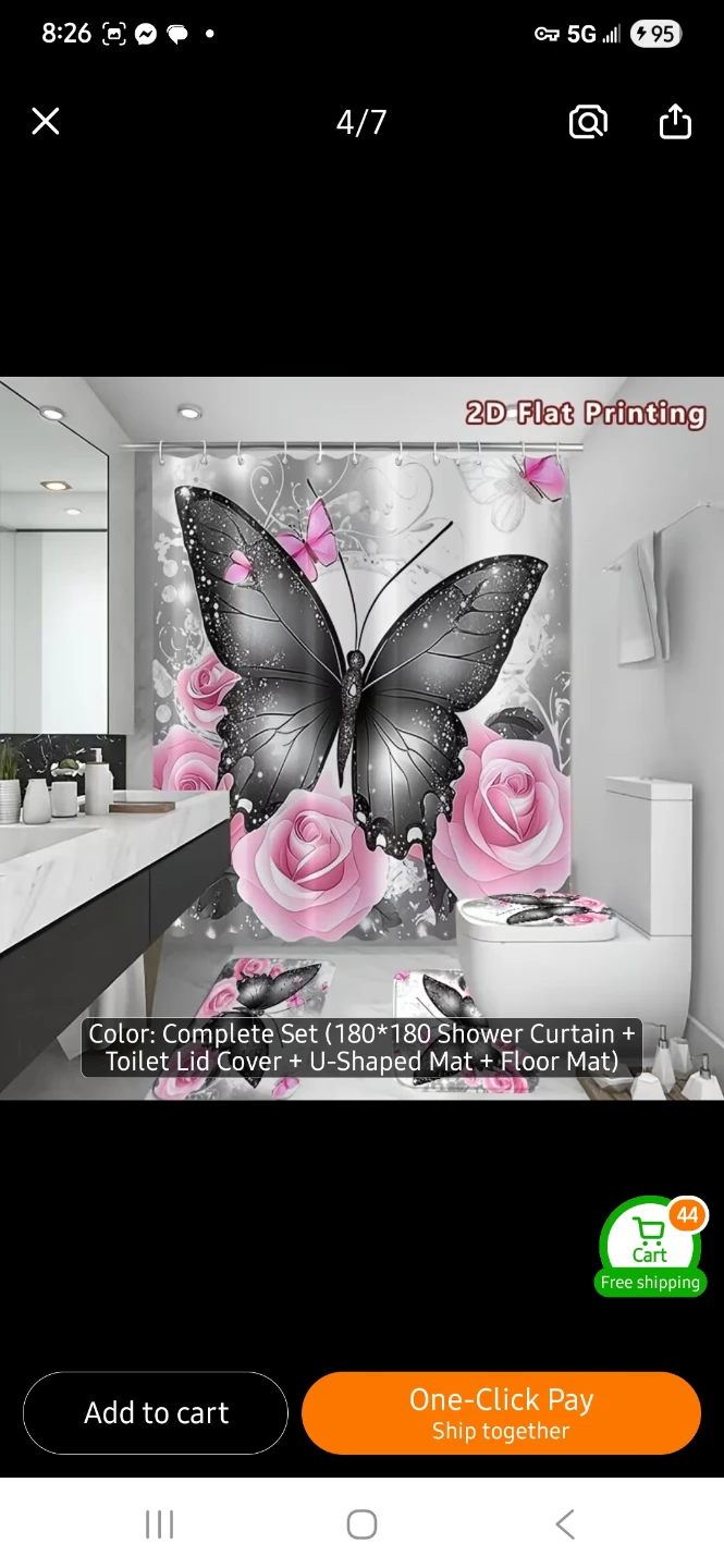NEW Butterfly and Rose Bathroom Set 🦋 - photo 4