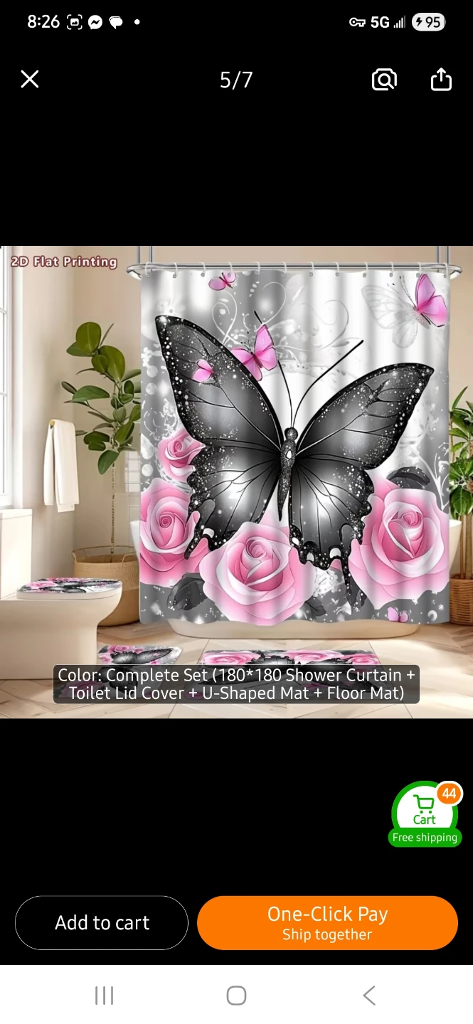 NEW Butterfly and Rose Bathroom Set 🦋 - photo 5