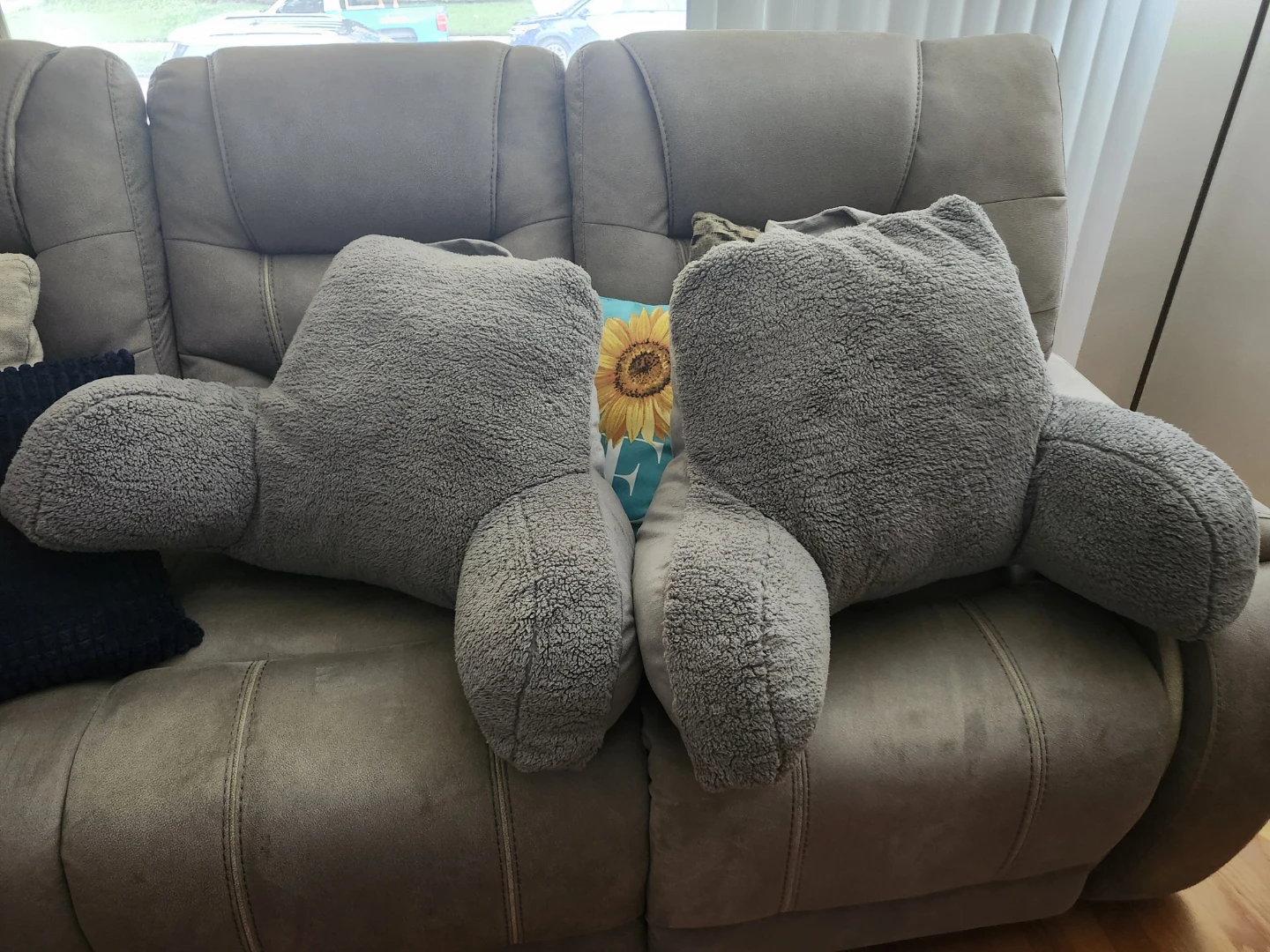 Bed rest pillow gray each $15 used once kids didnt want them