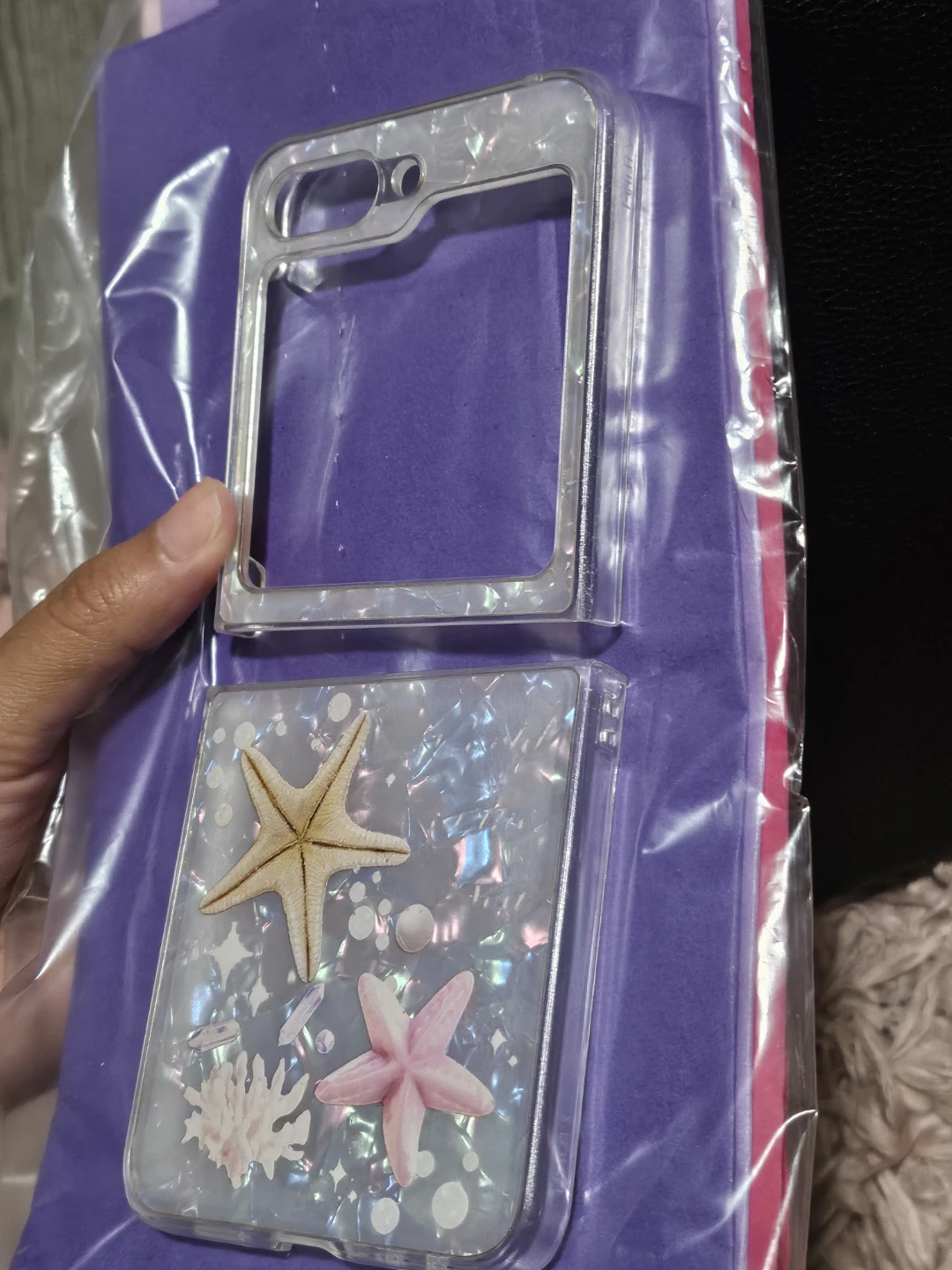 Samsung Galaxy Z Flip 5 Pearlescent Seashell & Starfish Case - photo 2