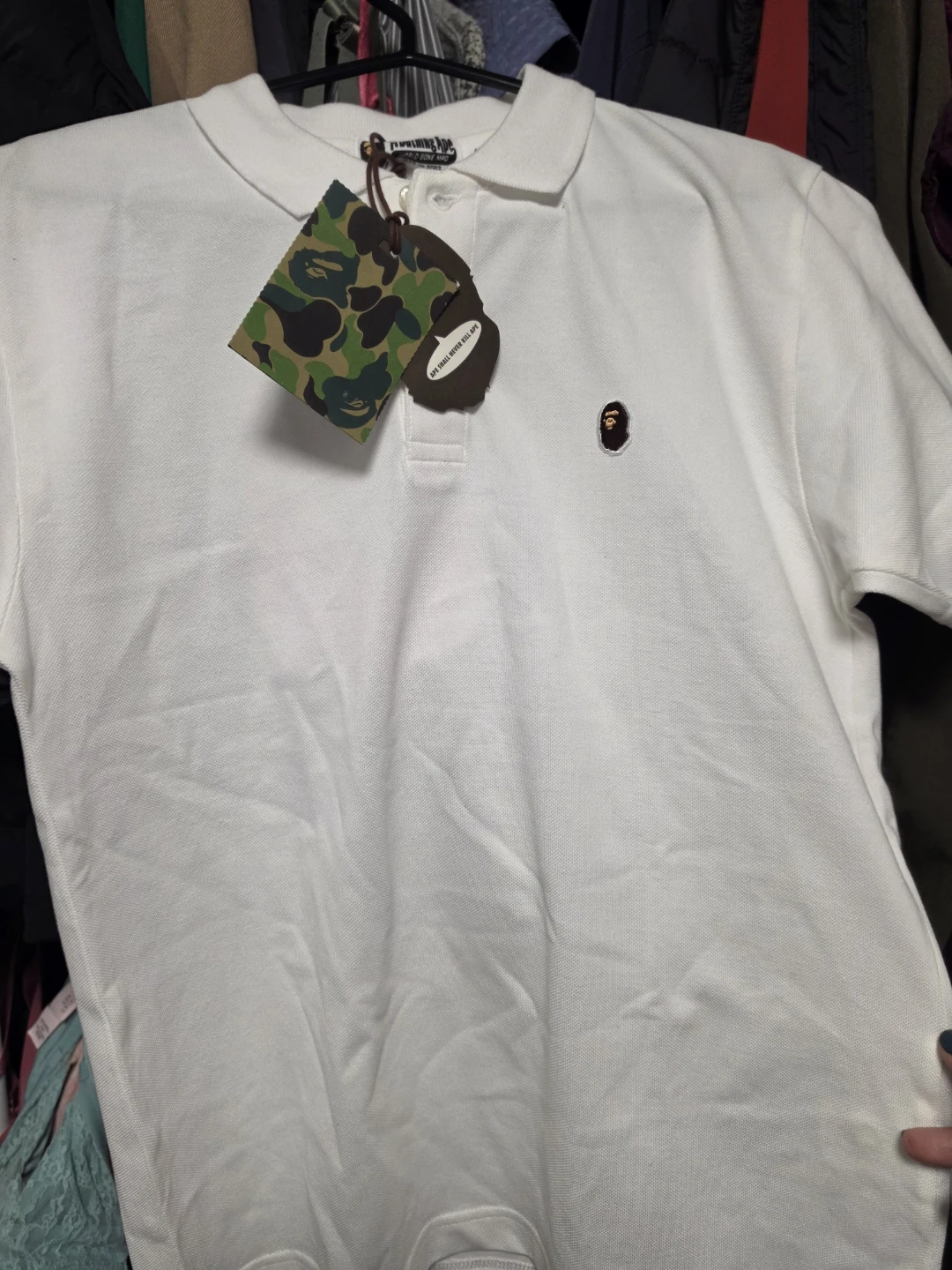 BAPE Ape Head Polo Shirt White