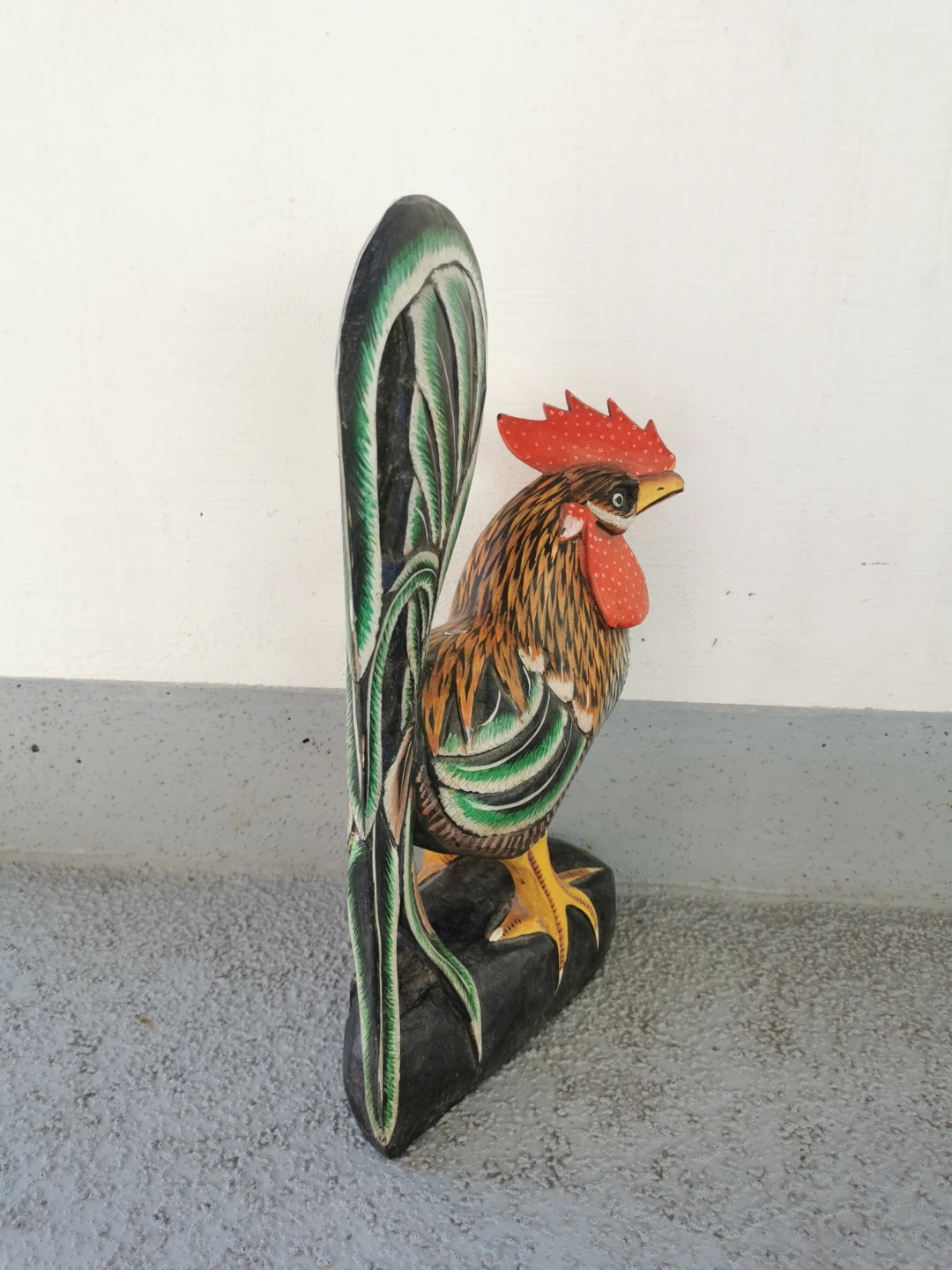 Vintage Hand Carved Wooden Rooster Figurine Hand Painted - photo 5