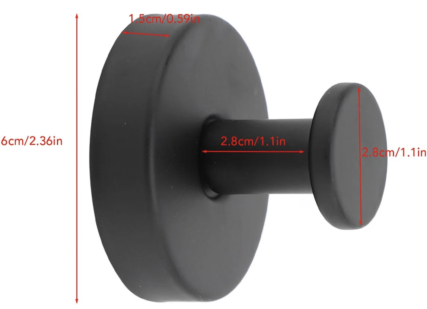 Set of 4 Black Wall Suction Hooks Removable - photo 5