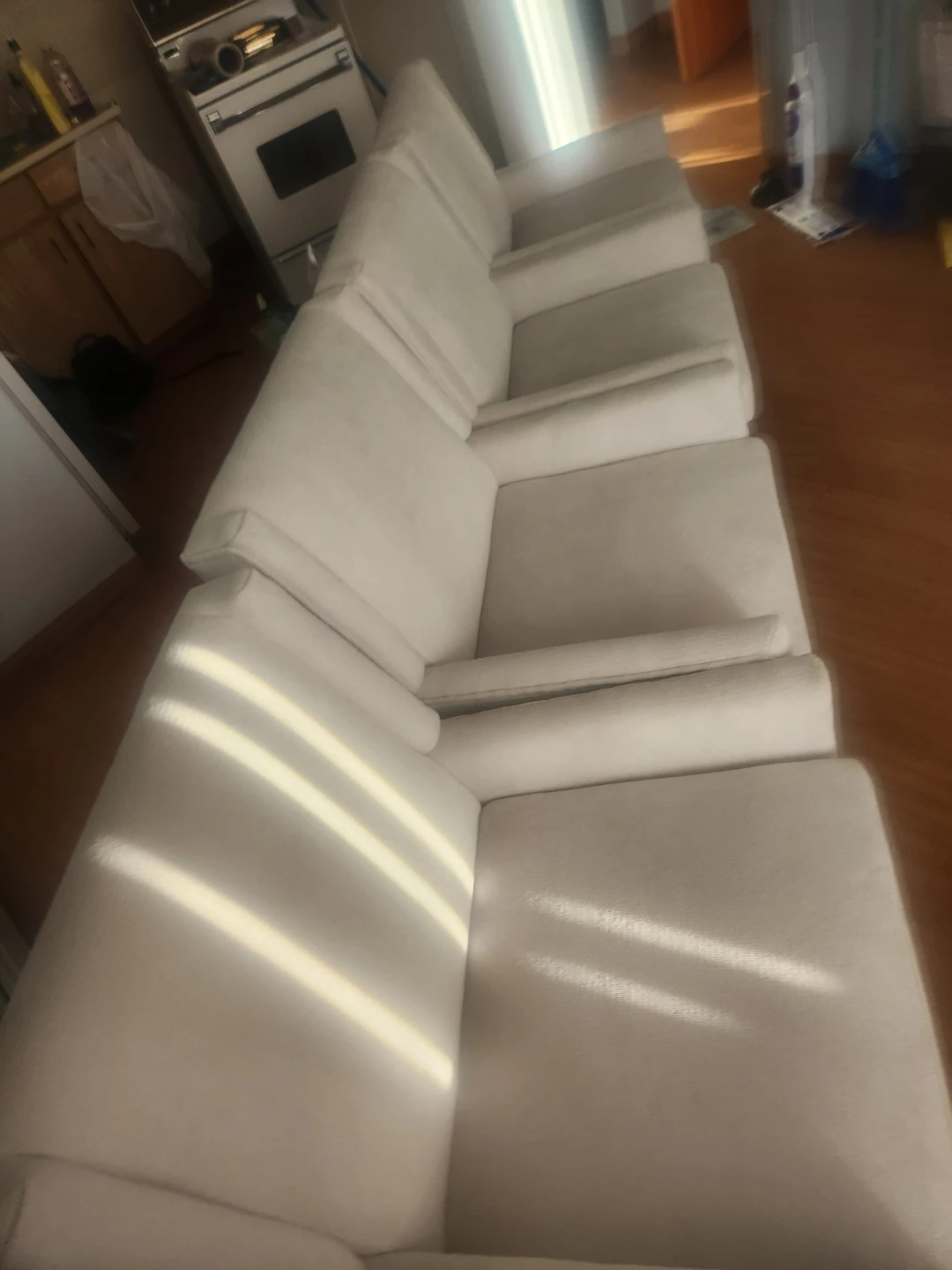 Set of 4 Cream Fabric Armchairs - photo 2