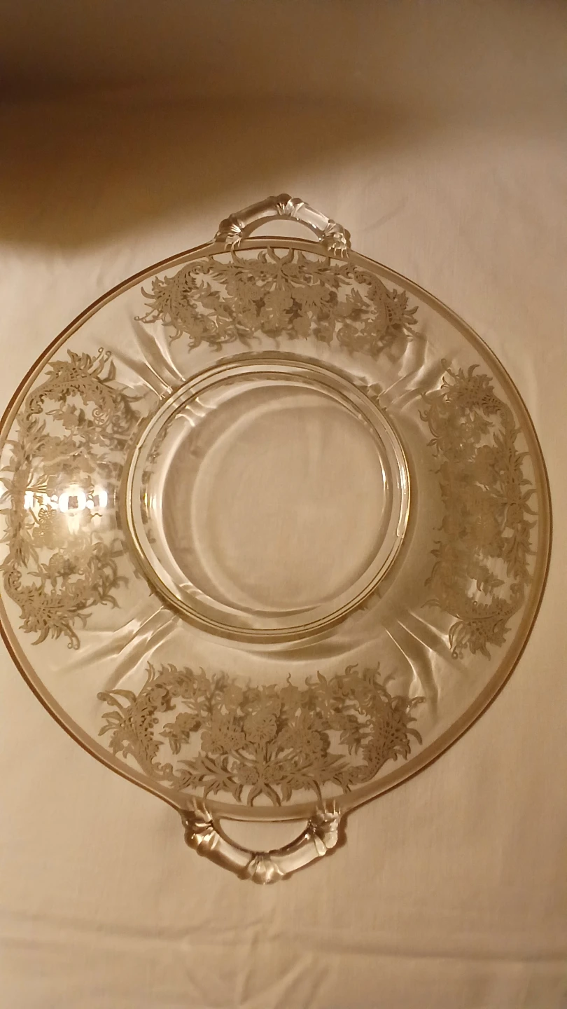Vintage glass etched dish for $10.00 - photo 5