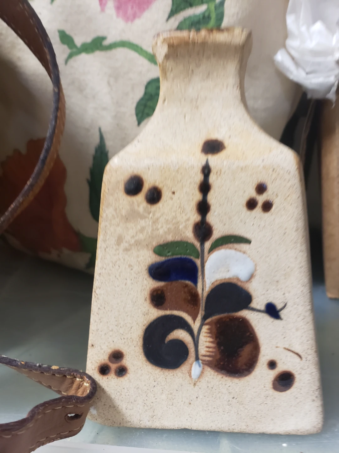 Vintage Hand-Painted Mexican Pottery Bud Vase - photo 2
