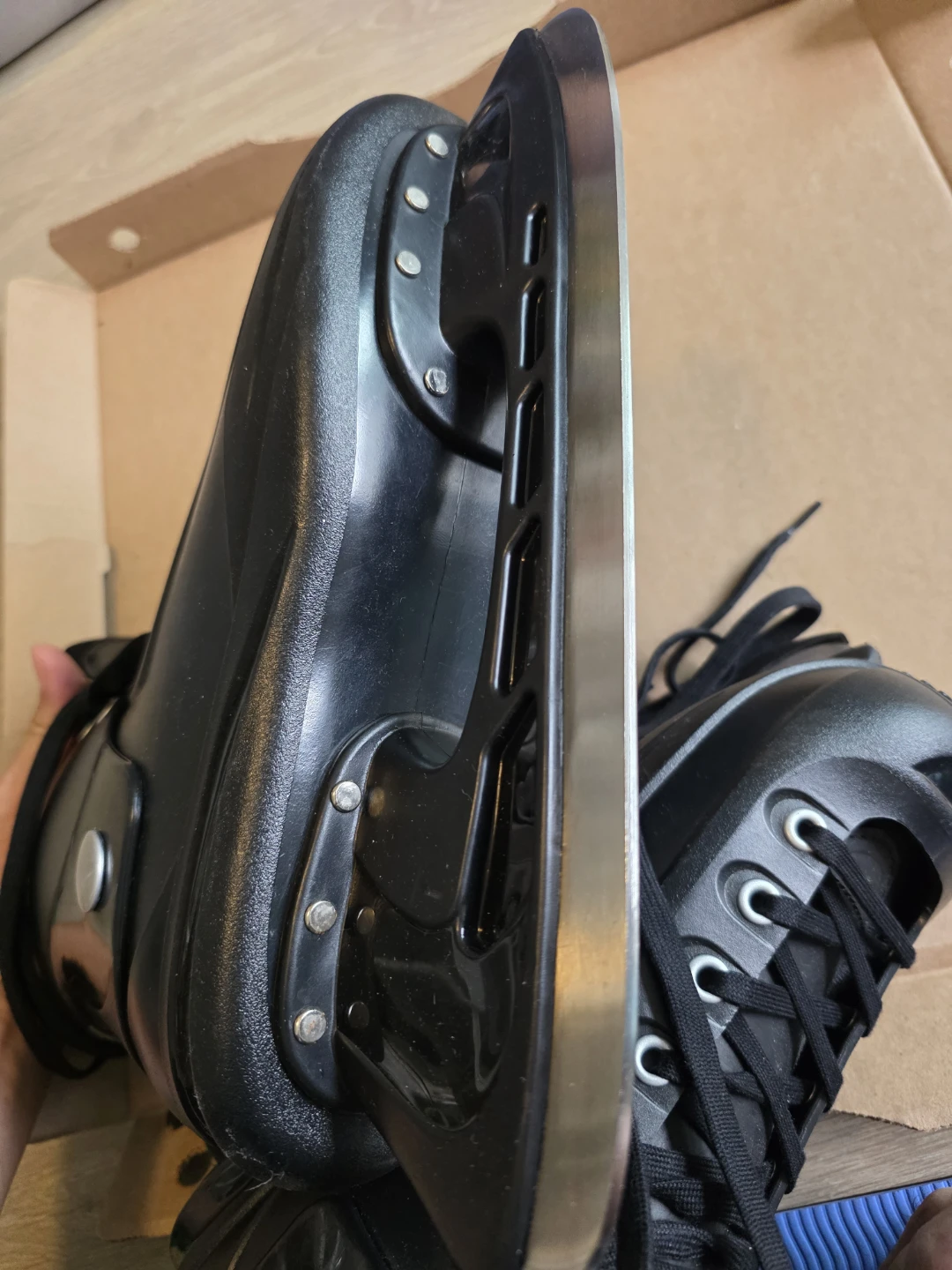 Decathlon Oxelo Black Ice Skates US Size 10.5 / UK 44 - photo 3
