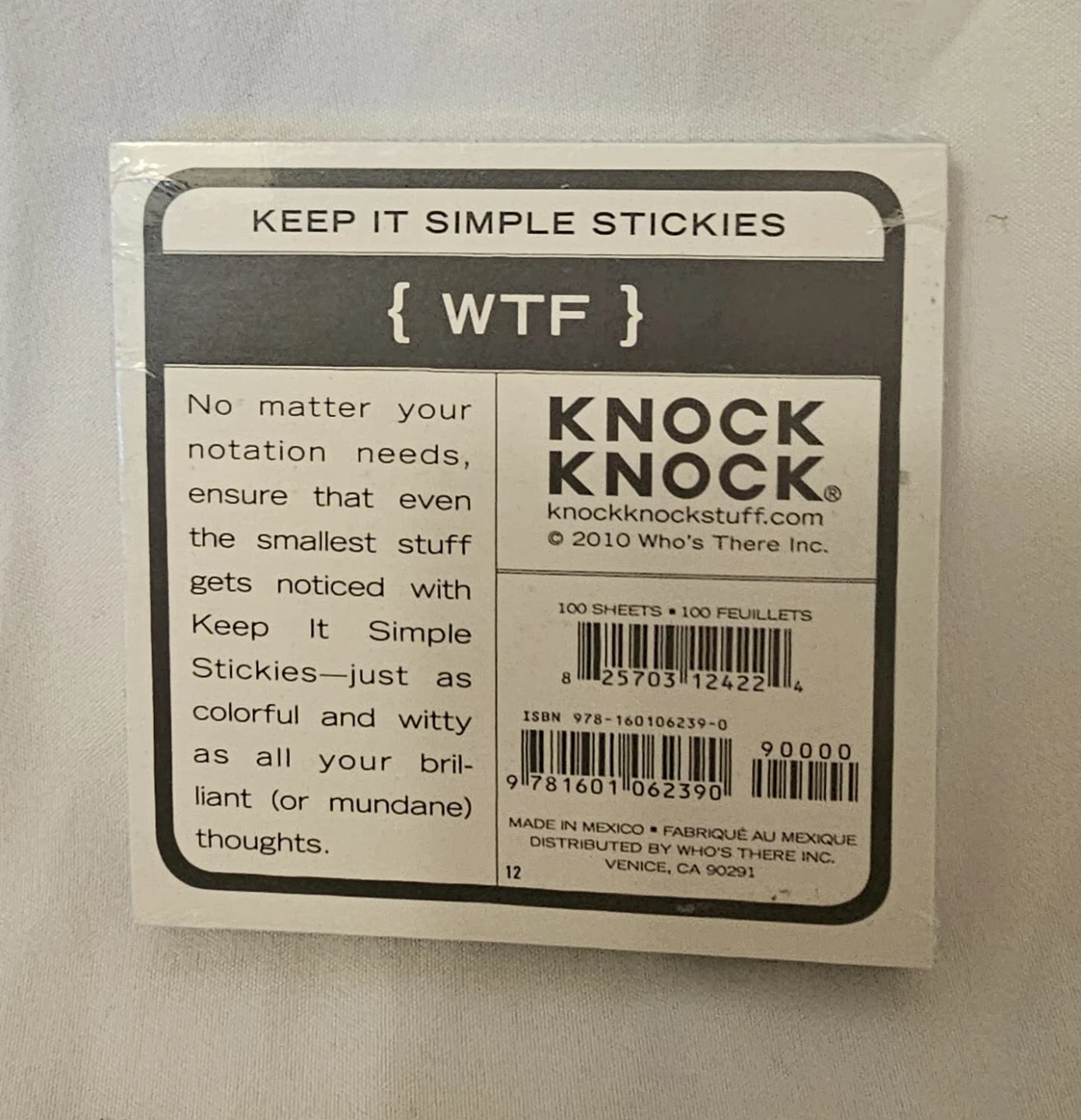 Blue and White Knock Knock WTF Sticky Notepad - photo 4