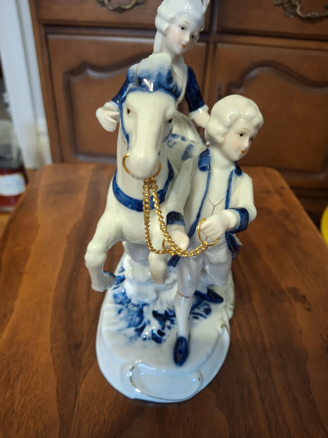 Vintage Porcelain Figurine Couple on Horse - photo 2