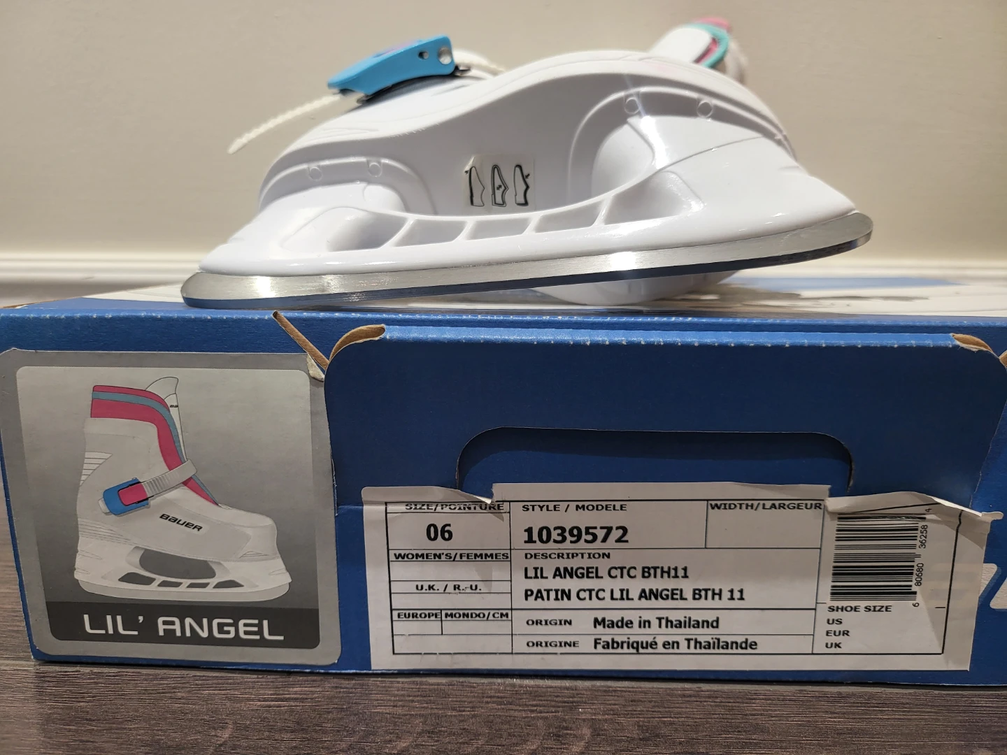 Bauer Lil' Angel Ice Skates Youth Size 6- Like New with Box! - photo 3