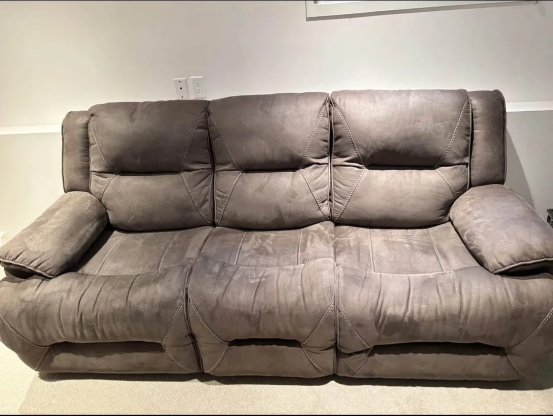Grey reclining sofa