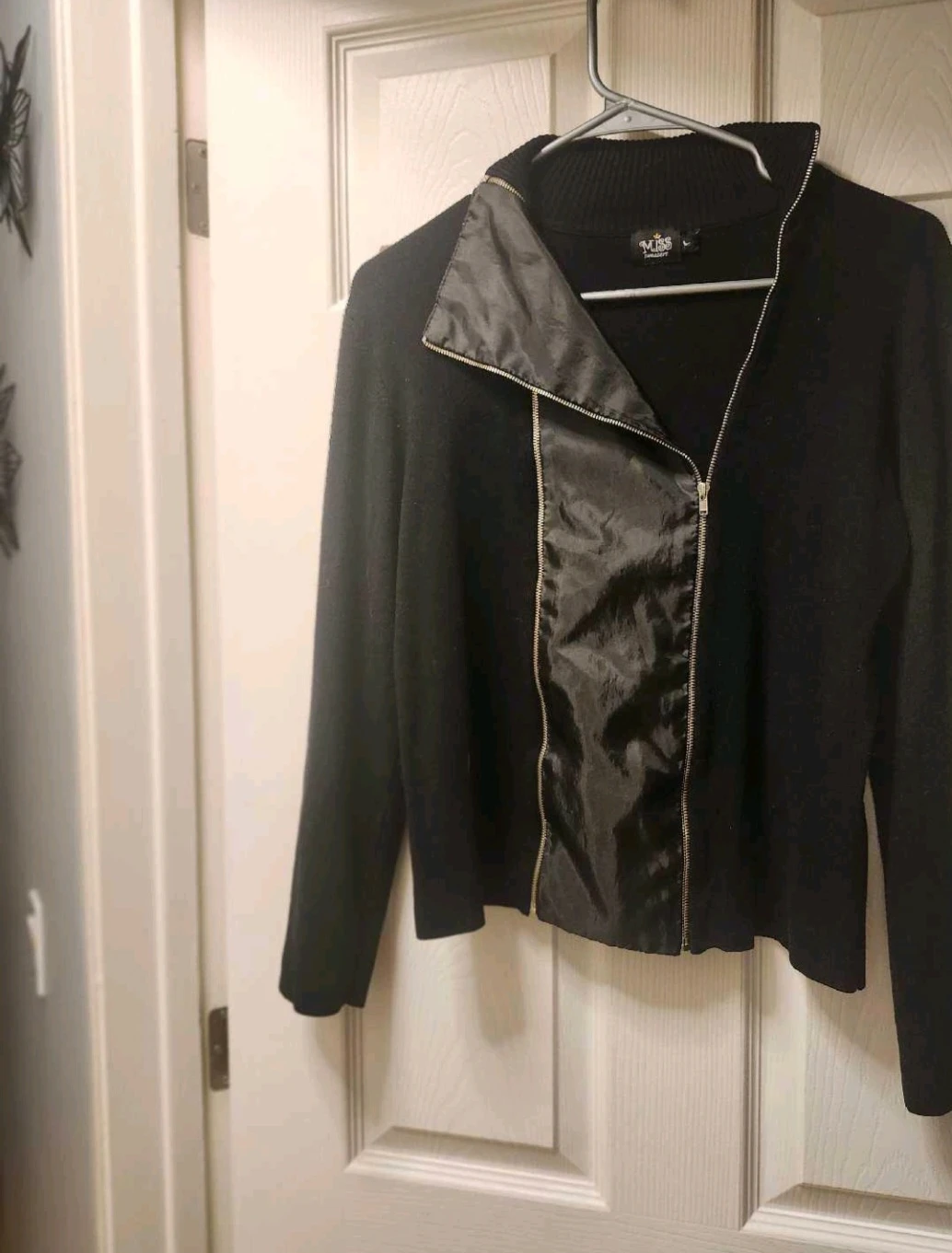 Miss Sweater Black Zip-Up Knit Jacket - photo 4