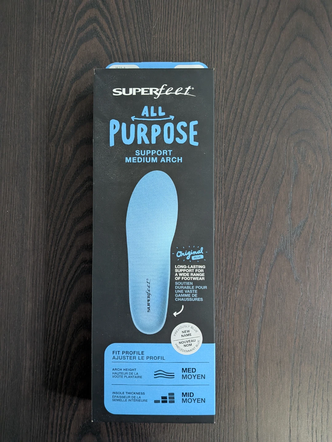 Superfeet Blue All-Purpose Medium Arch Insoles - Size D - photo 2