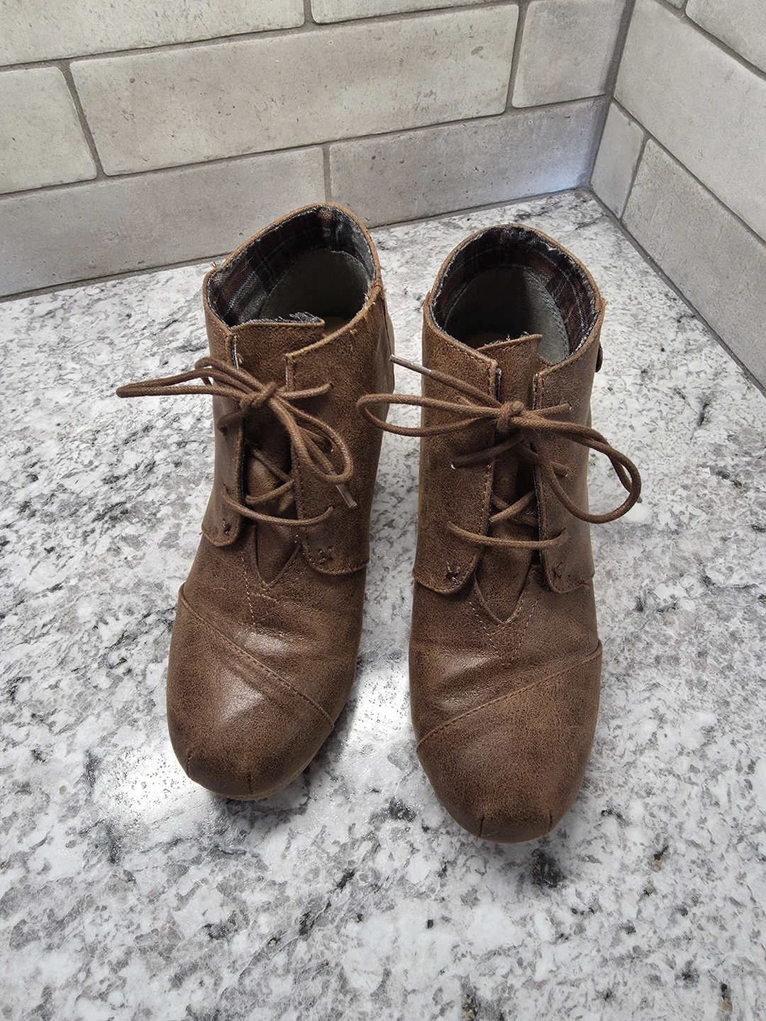 Size 7 brown Wedge Ankle Boots - photo 5