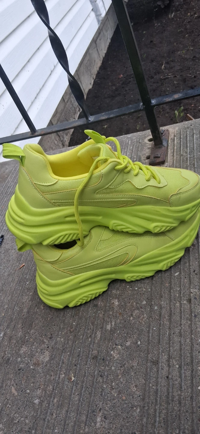 Neon Yellow Platform Sneakers