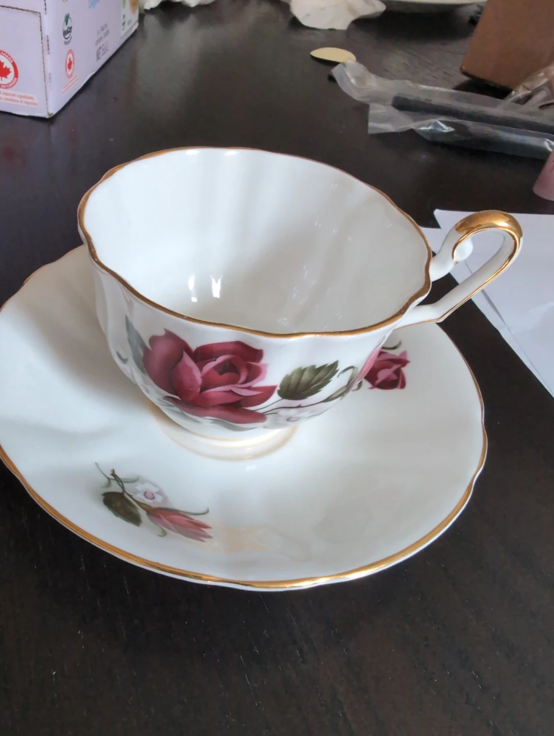 Zeller Crest Bone China Teacup and Saucer