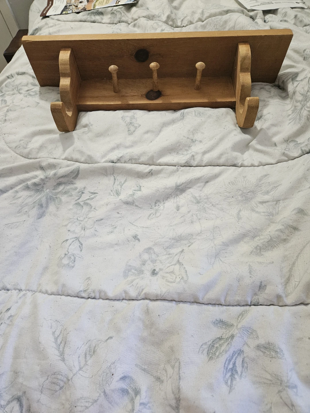 Wooden Shelf with Hooks