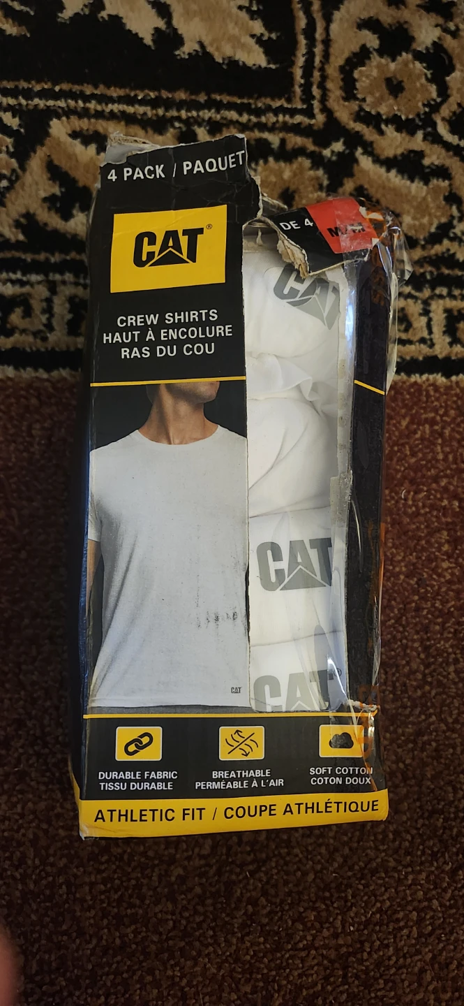 New Medium Caterpillar Men's Crew Shirts 4-Pack - White Medium - photo 4