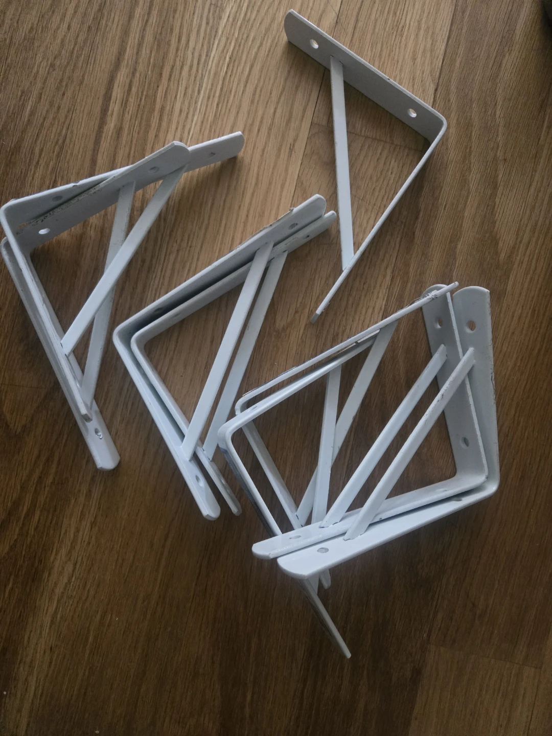9 White Metal Shelf Brackets