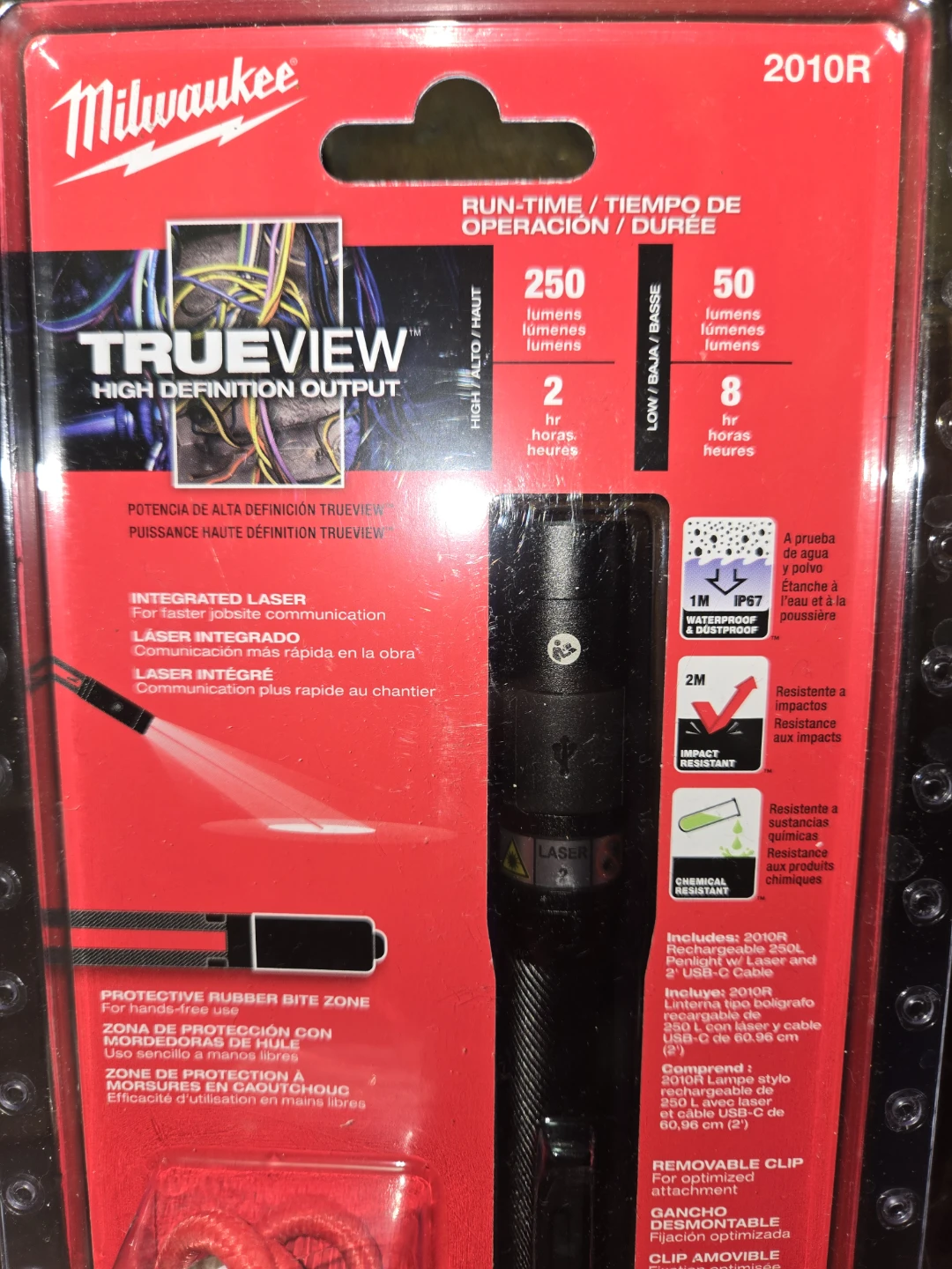 Milwaukee 2010R Rechargeable 250L Penlight with Laser - photo 4