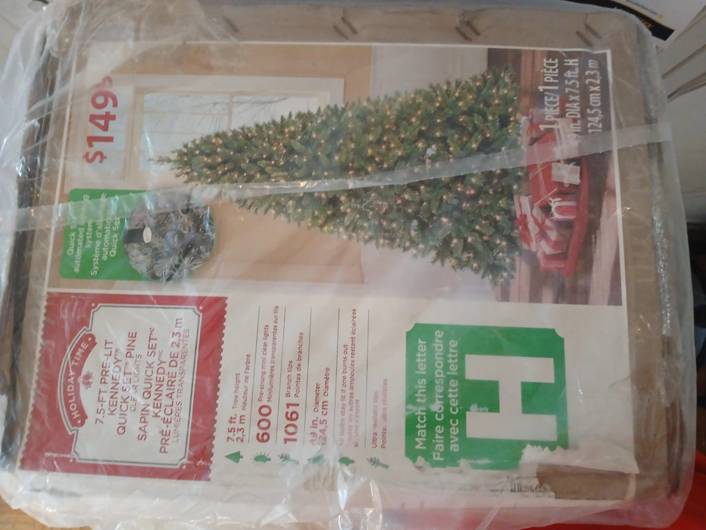 Christmas  Quick Set Pre-Lit Pine Tree