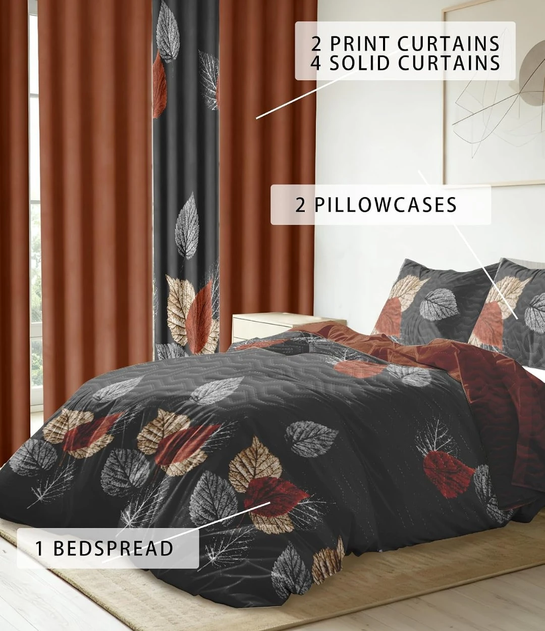 9-PIECE BEDSPREAD QUILT SET WITH PILLOWCASES - photo 2
