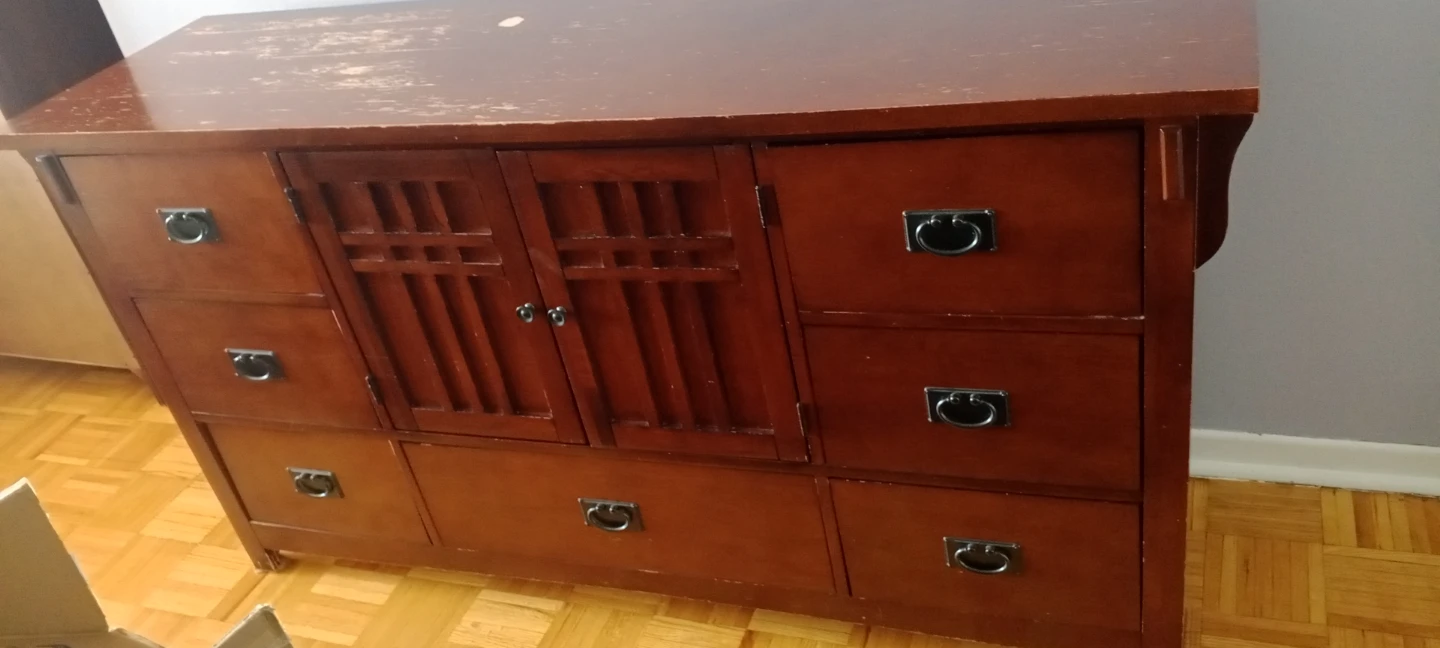Large Wooden Media Console or Dresser