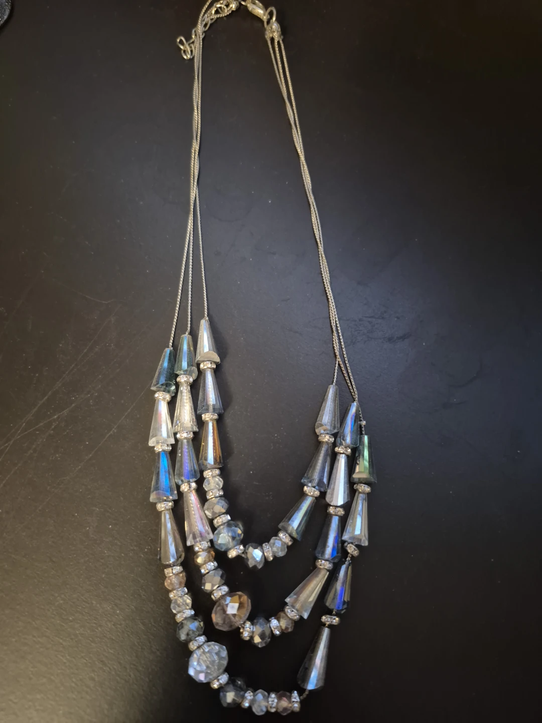 Blue Crystal Multi-Strand Necklace🏈