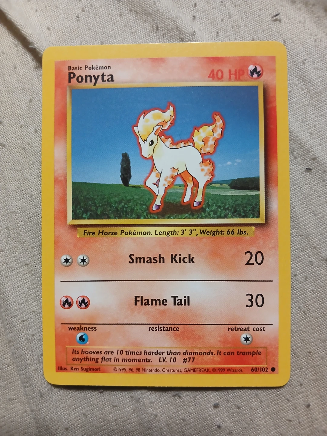 Ponyta 60/102 1999 Pokémon Card