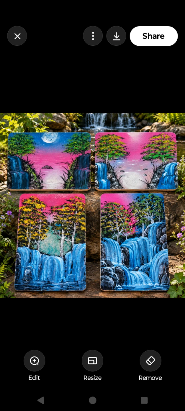 Handcrafted Waterfall Wood Art -One-of-a-Kind Glow Masterpiece ✨ - photo 3