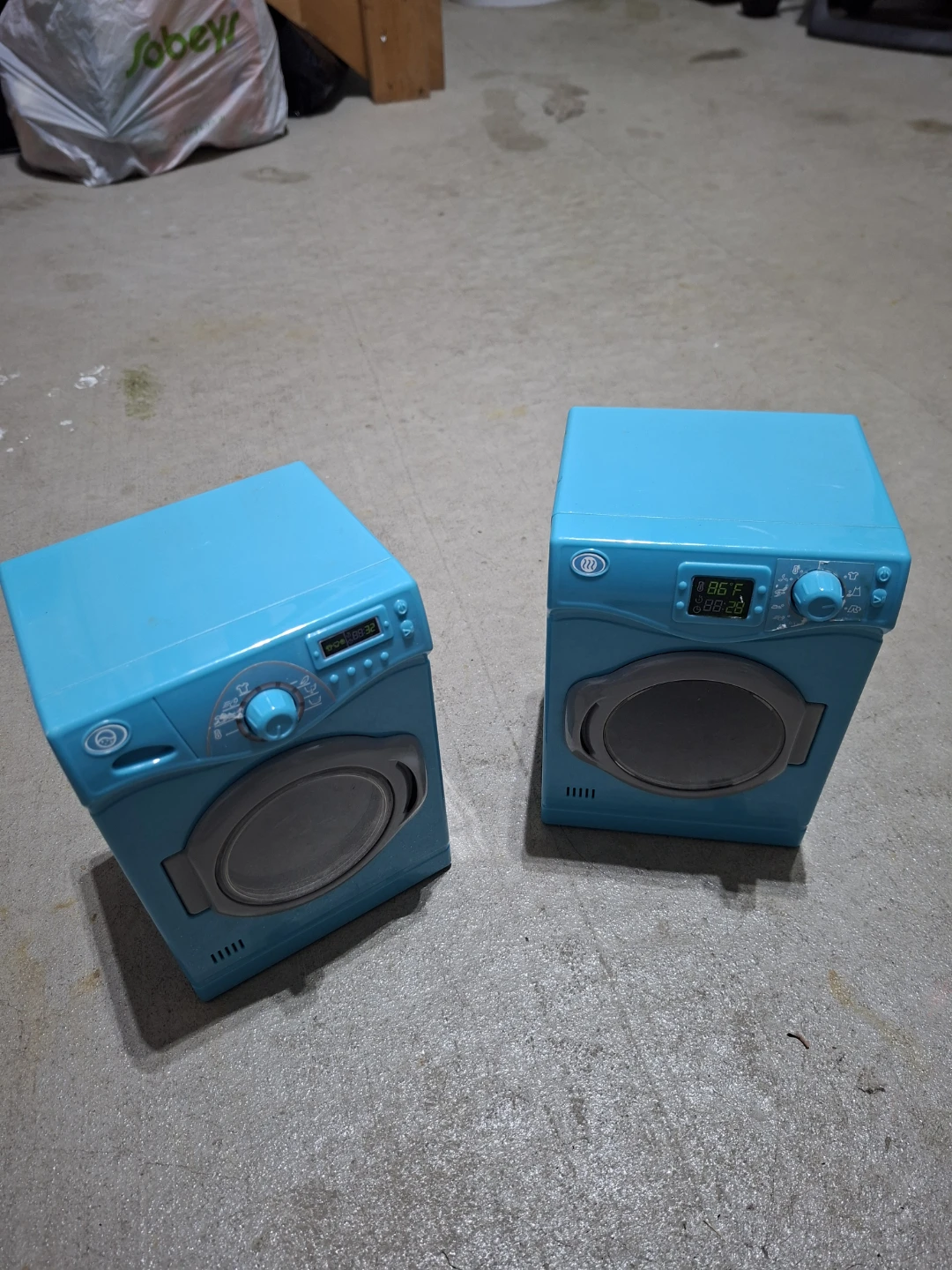 Blue Toy Washing Machine and Dryer Set