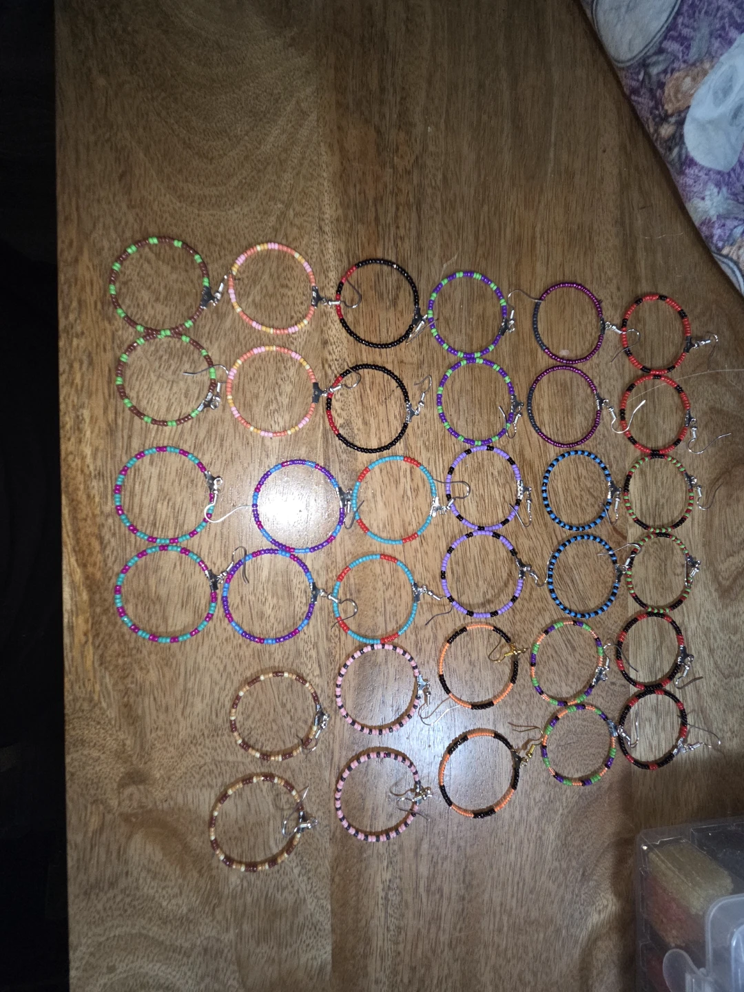 Assorted Beaded Hoop and Feather Earrings