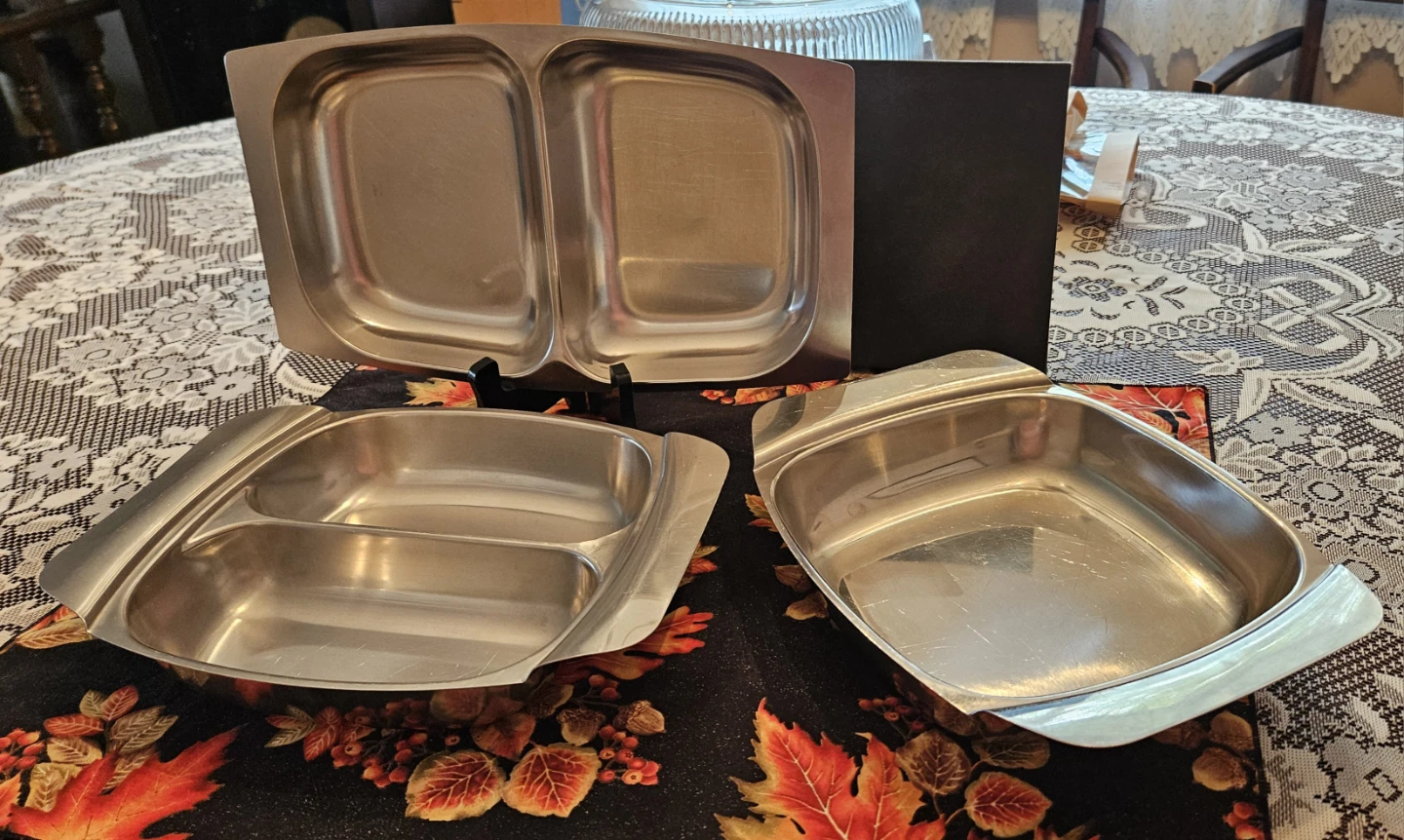 MCM Stainless Steel 3-Piece Buffet Serving Set