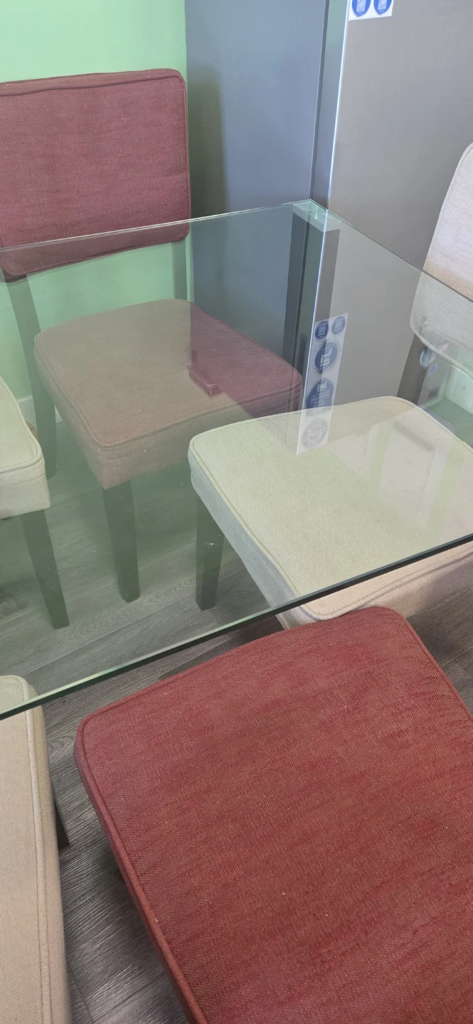 ASHLEY Glass Dining Table with 6 Chairs - photo 4