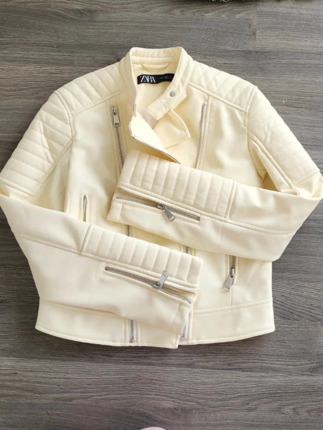 Cream Biker Jacket - photo 2