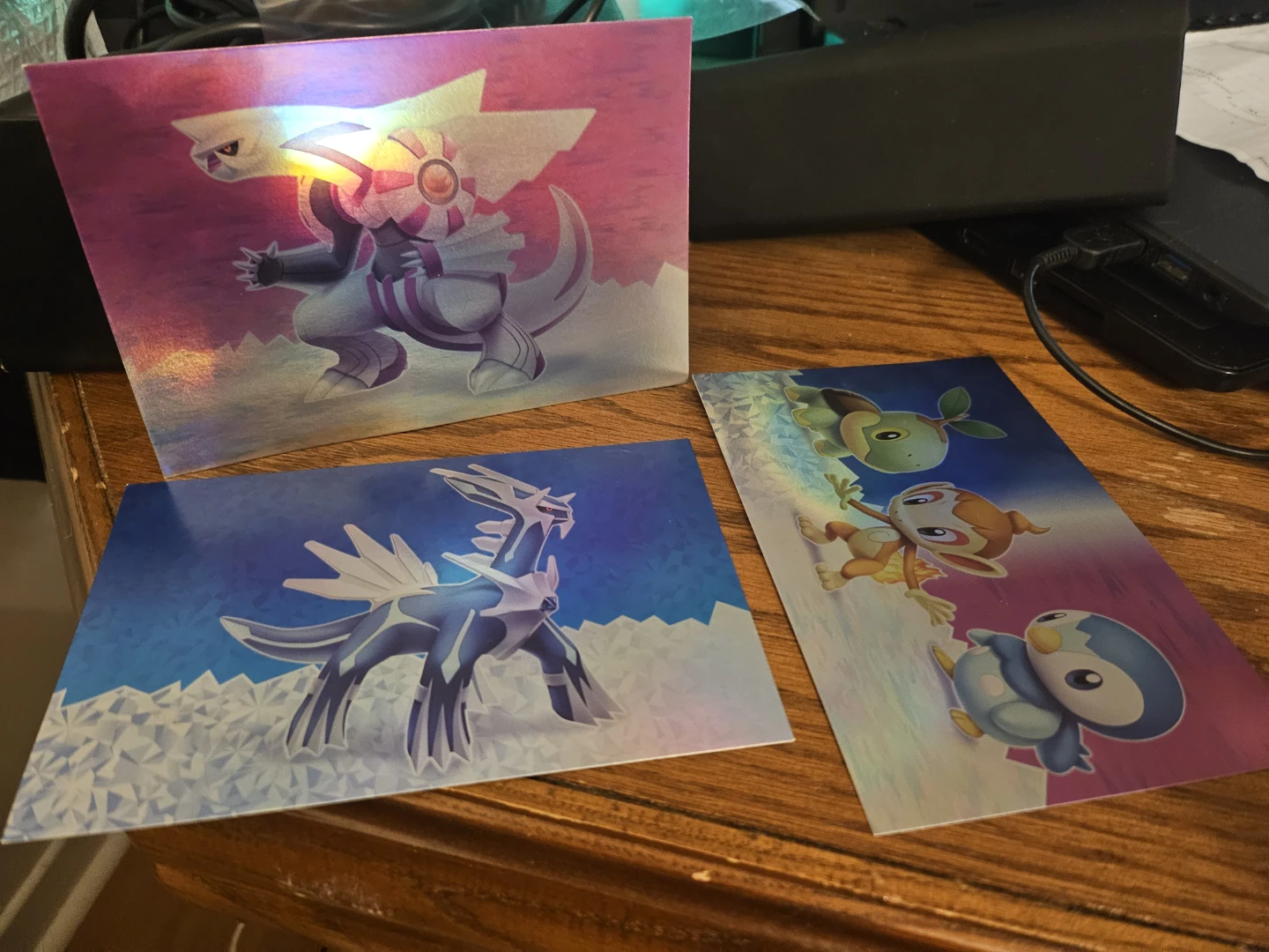 Pokemon Cards - Turtwig, Chimchar, Piplup, Dialga, Palkia