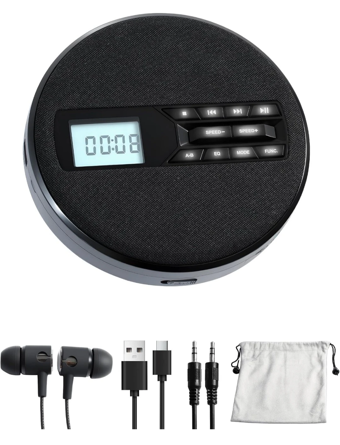 Portable CD Player with Speakers, Rechargeable CD Player for ...