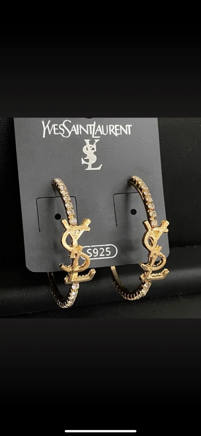 Assorted Designer Logo Hoop Earrings - photo 5