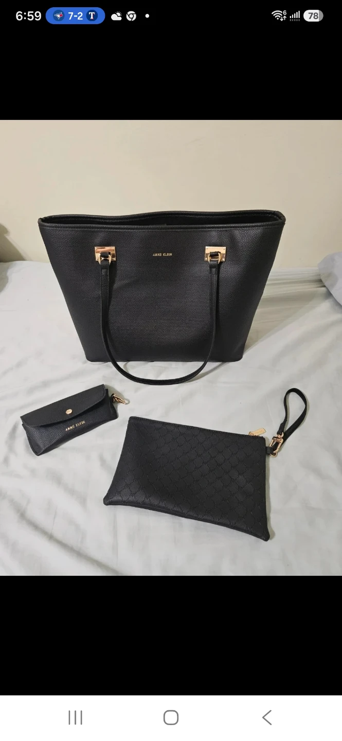 Anne Klein Black Tote Bag Set - photo 3
