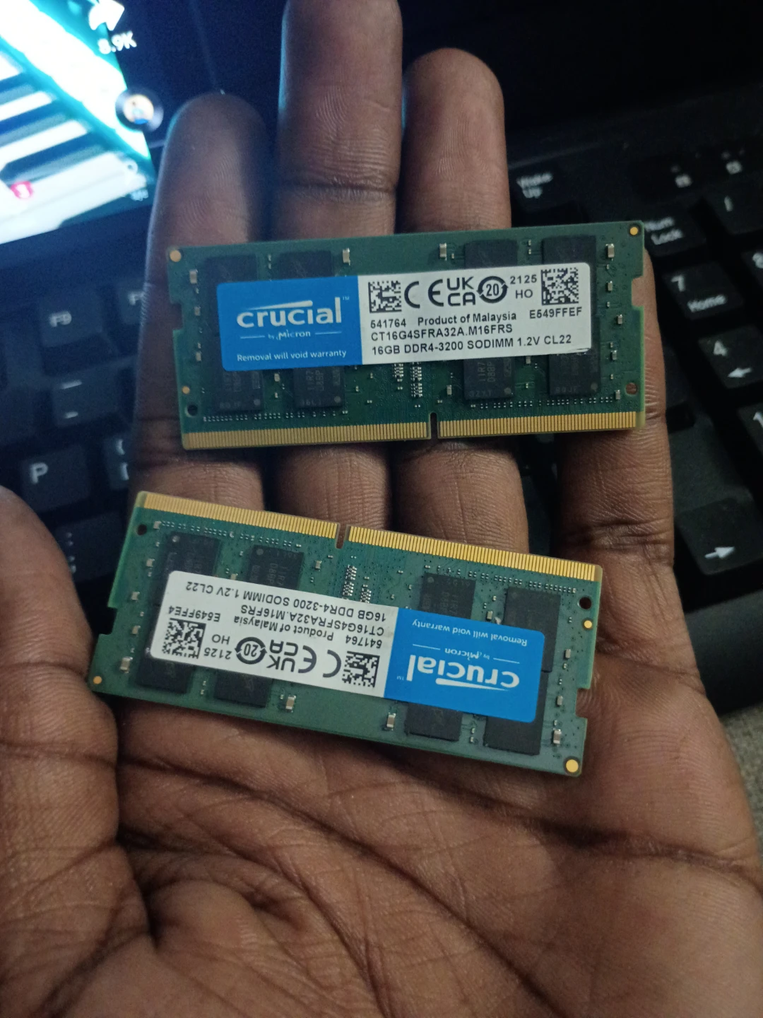 Samsung 500GB SSD and Crucial 32GB RAM DDR4 - photo 2