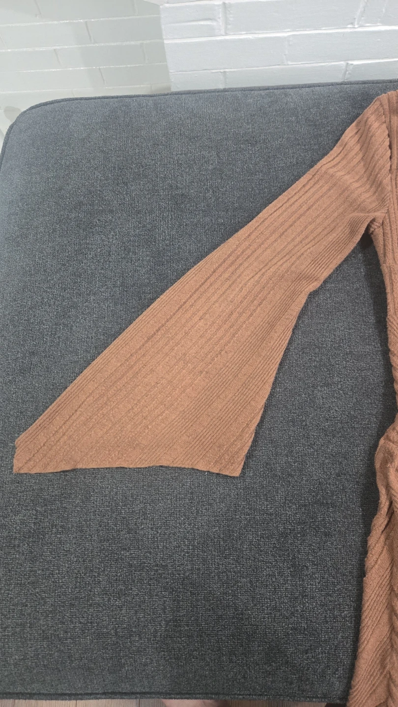 Brown Ribbed Bell Sleeve Dress 1X - photo 2