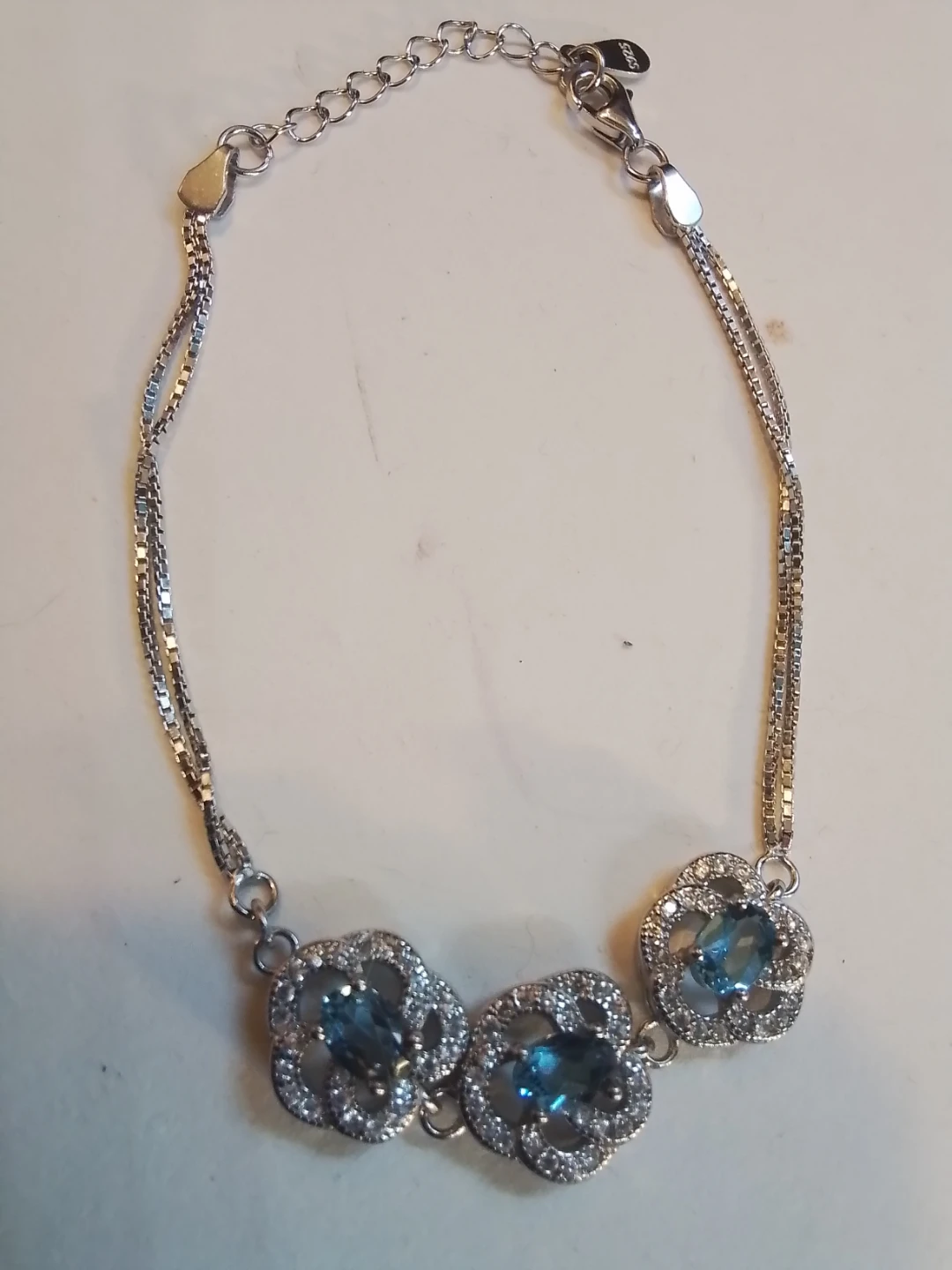 Beautiful 925 Sterling Silver London Blue Topaz & CZ - photo 3