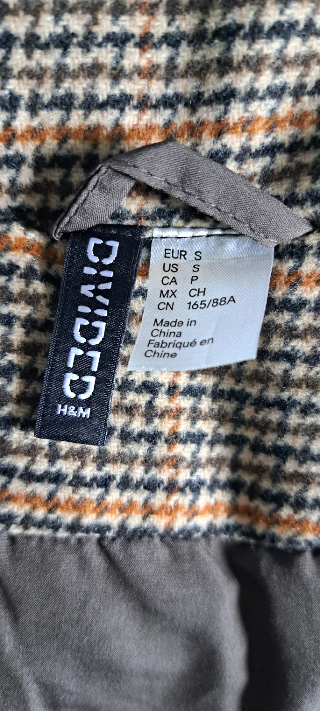 H&M Divided Brown Houndstooth Plaid  Puffer Vest - Size "S" - photo 2