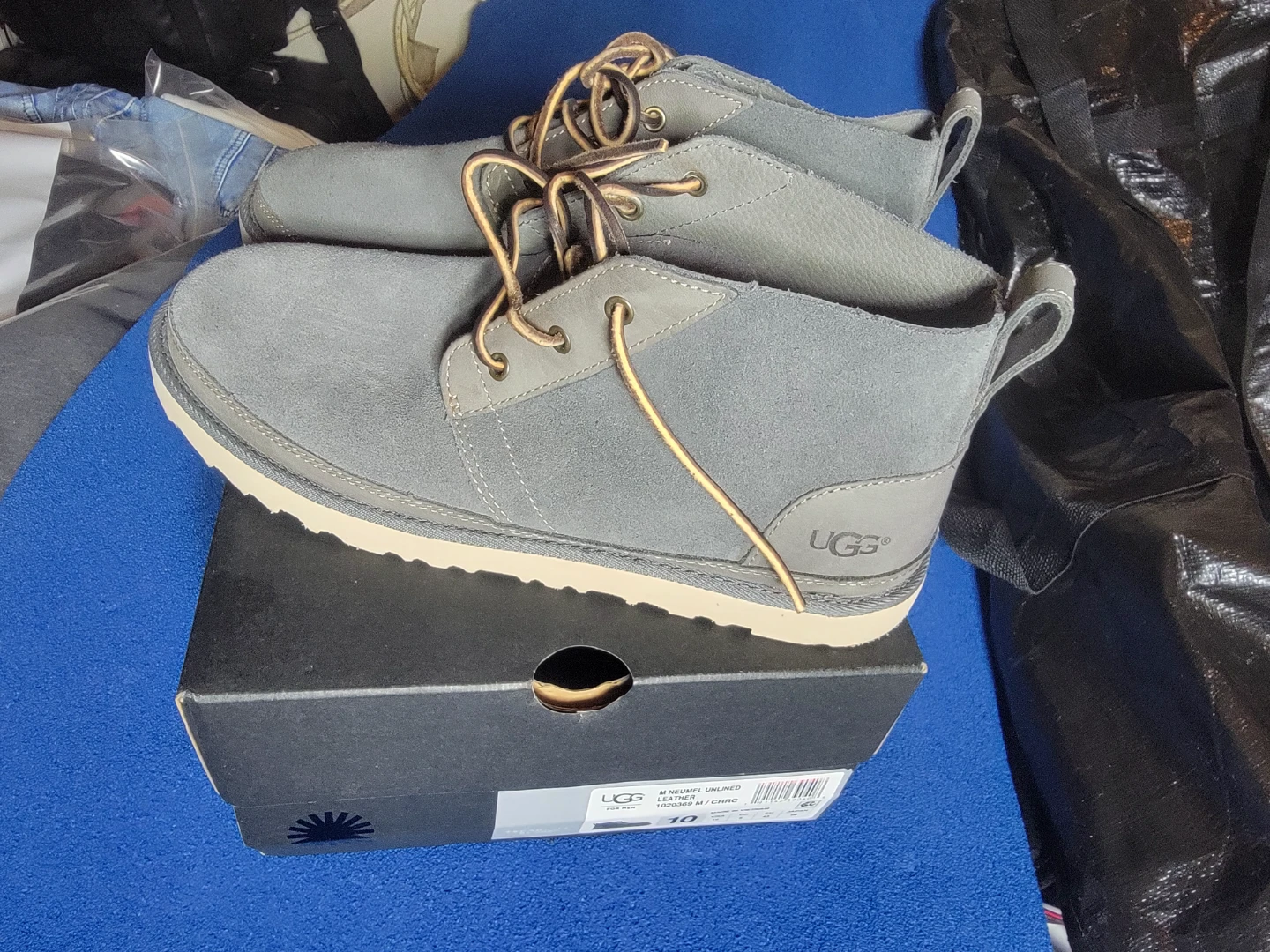 UGG Neumel Unlined Leather Boots Gray Size 10 - photo 2