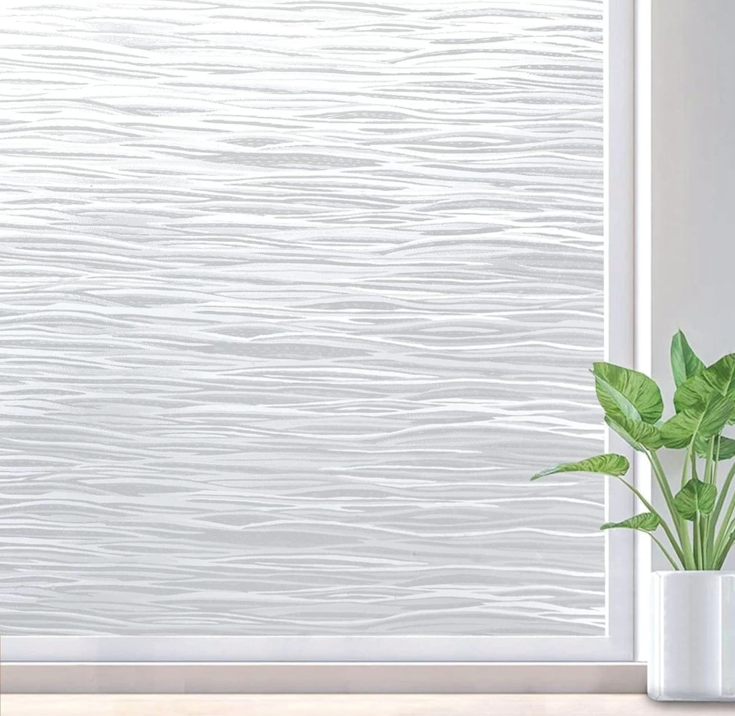 Window Film Privacy, Static Cling - Gentle Waves 17.5"x78.7"